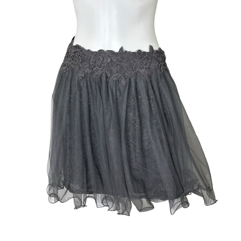 Gianni Bini Charcoal Lace Midi Skirt